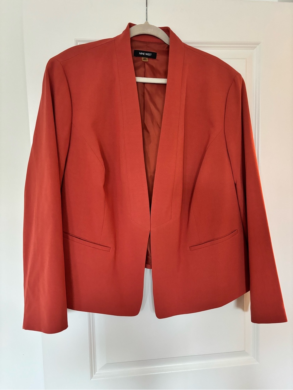 Nine West Burnt Orange Open-Front Blazer Jacket
